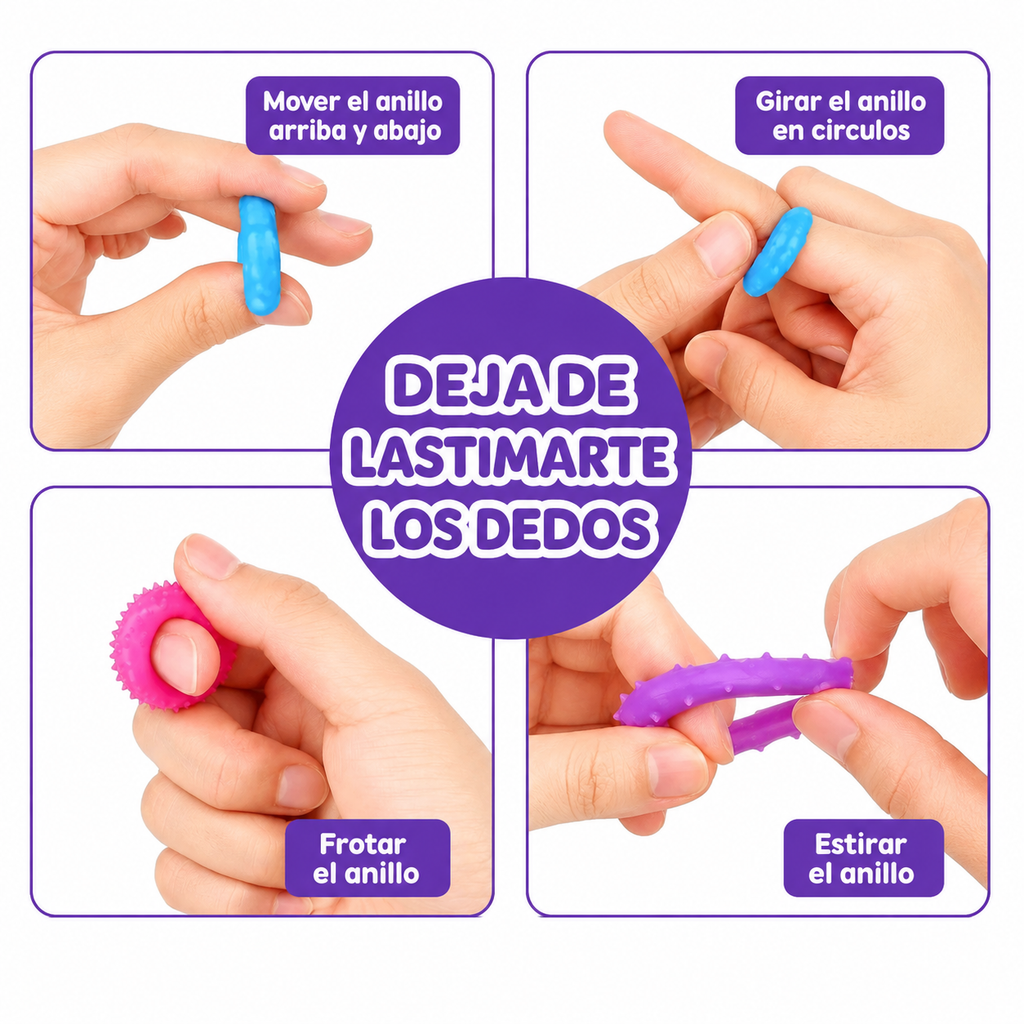 Anillos Sensoriales Multicolor Ansiedad Plástico 12 unidades