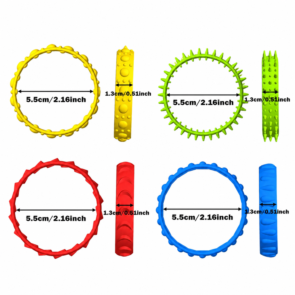 Pack 4 Pulseras Brazalete Textura Sensorial