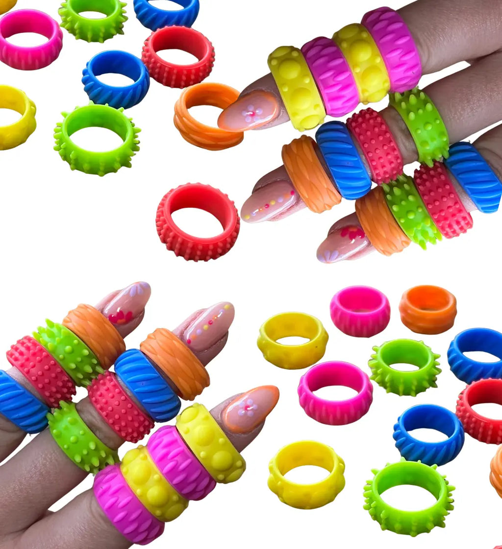 Anillos Sensoriales Multicolor Ansiedad Plástico 12 unidades