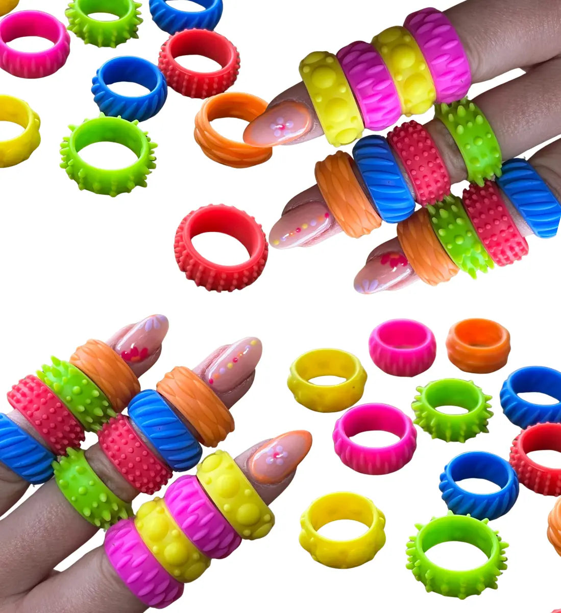 Anillos Sensoriales Multicolor Ansiedad Plástico 12 unidades