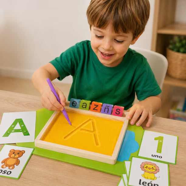 Juego de Caligrafía Sensorial en Arena
