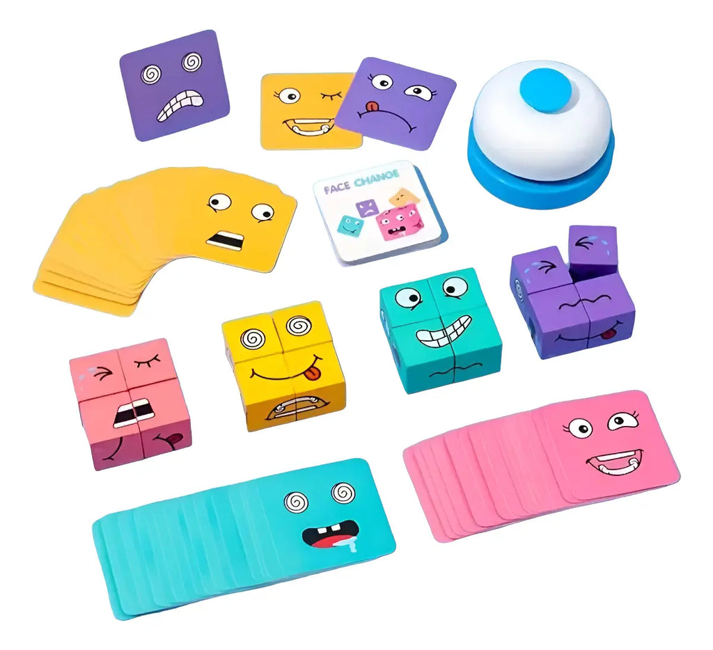 Puzzle Cubos Didáctico de Caras y Expresiones de emociones