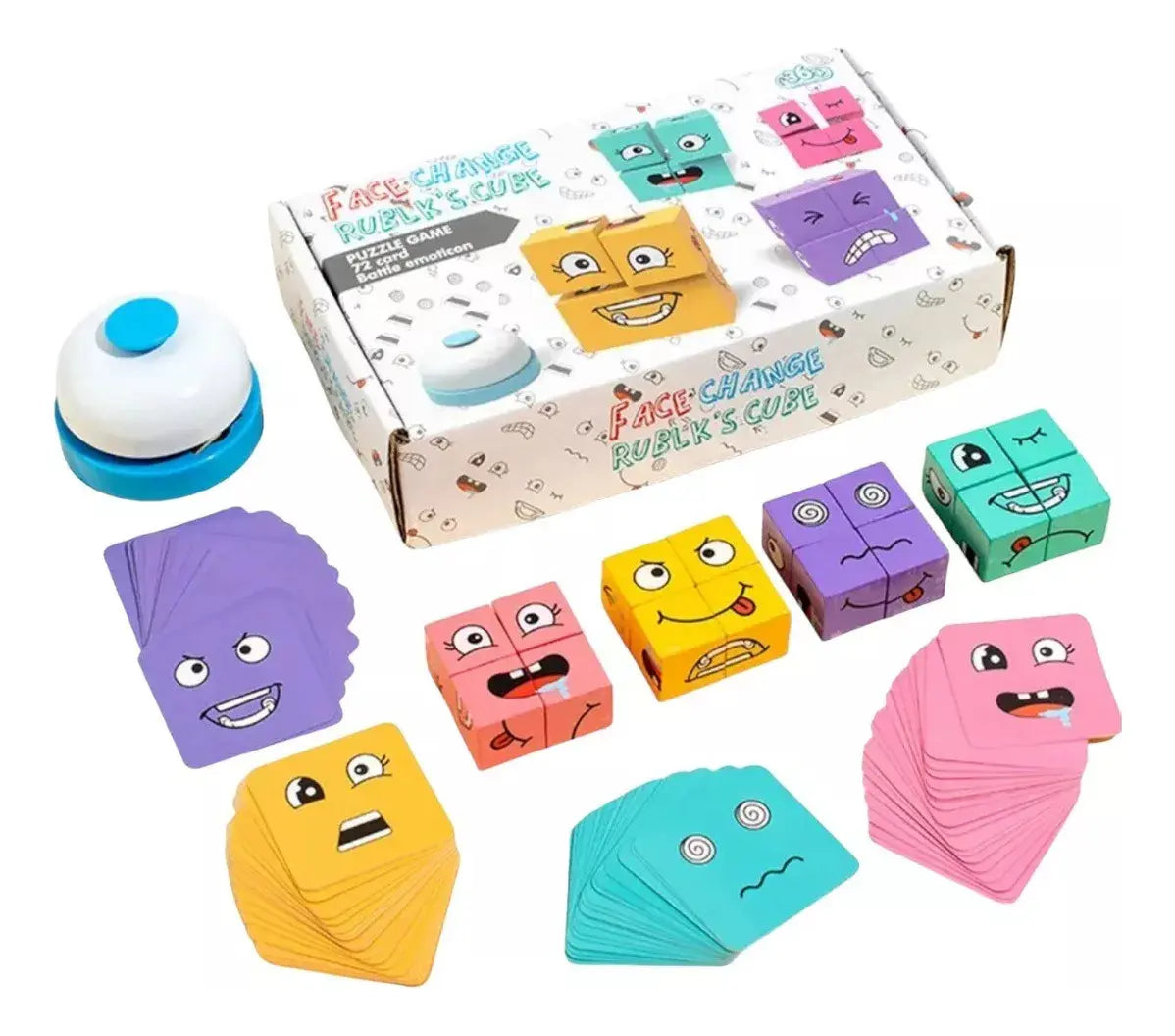 Puzzle Cubos Didáctico de Caras y Expresiones de emociones