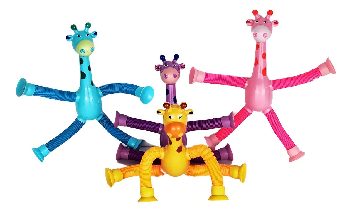 Set 12 Dinosaurios Tubo Extensible Y Ventosa