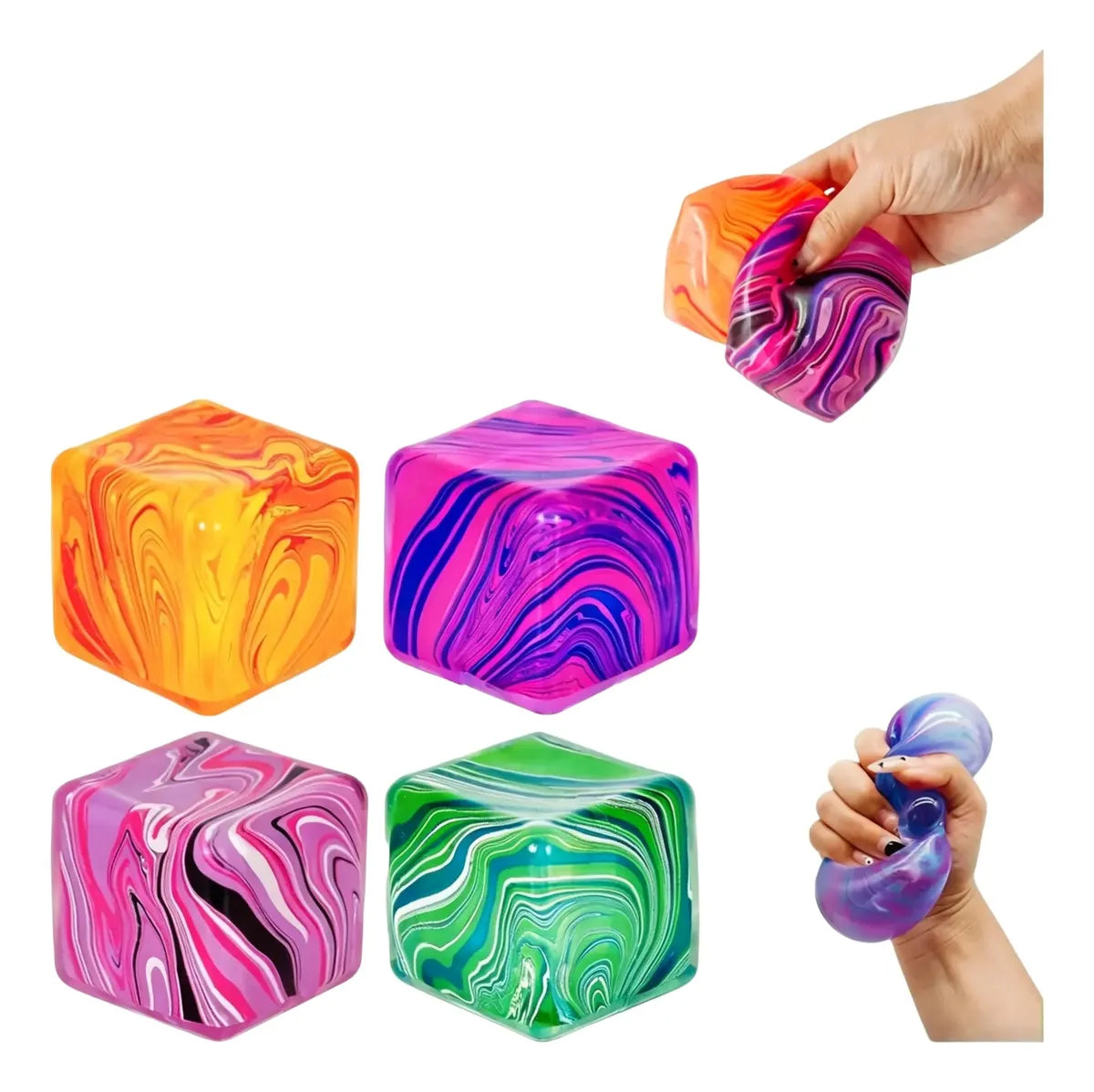 Cubo de silicona marmolado grande