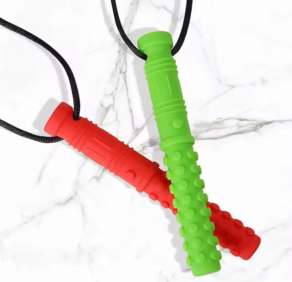 Tubos Sensoriales Masticables con Collar | Regulación Oral y Calma | Dureza 4