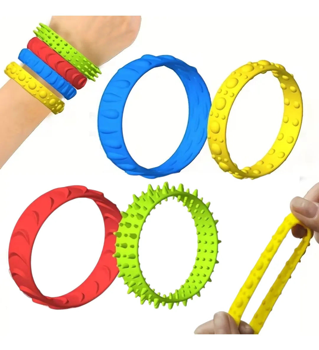 Pack 4 Pulseras Brazalete Textura Sensorial