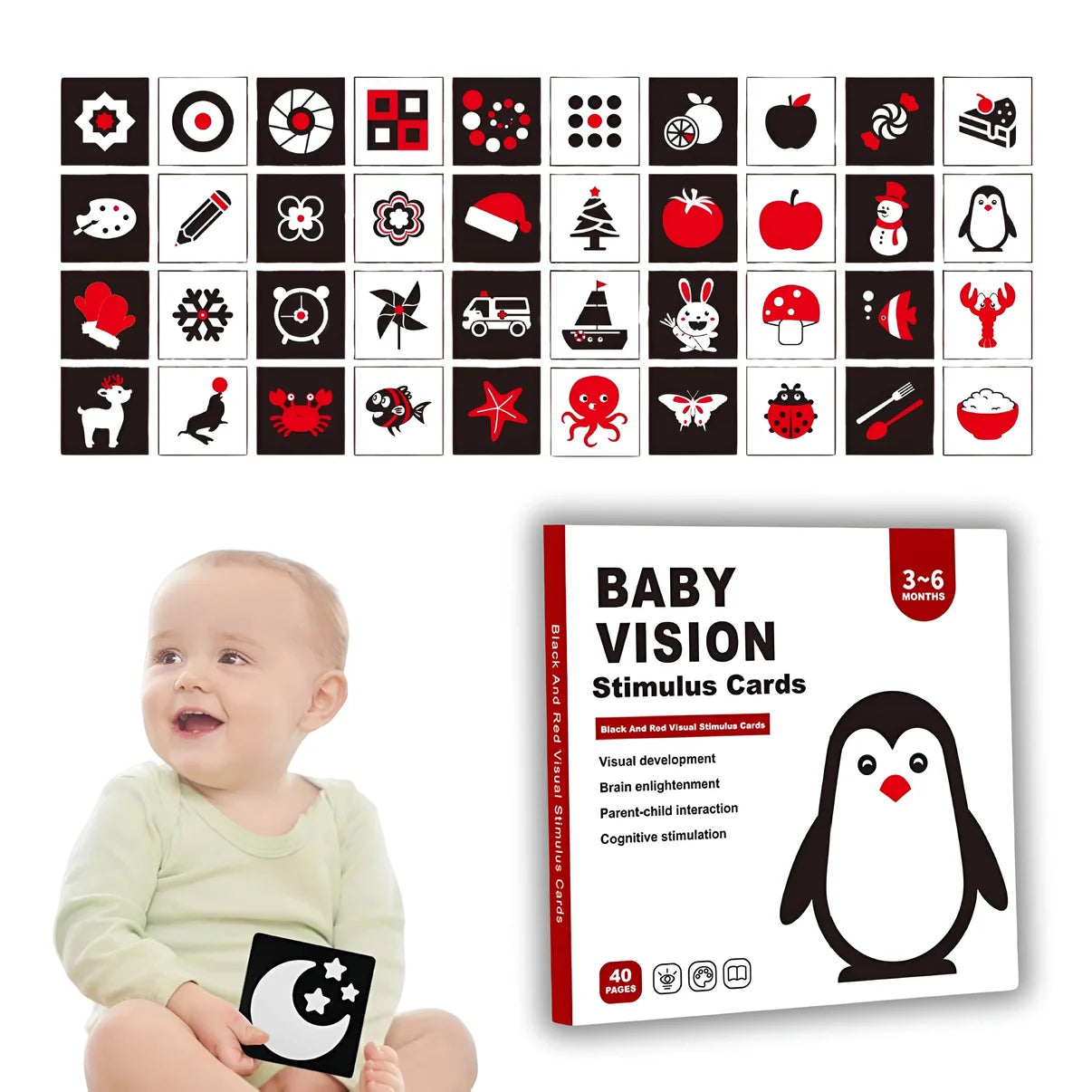 Vision Baby 3–6 meses / Black, White & Red