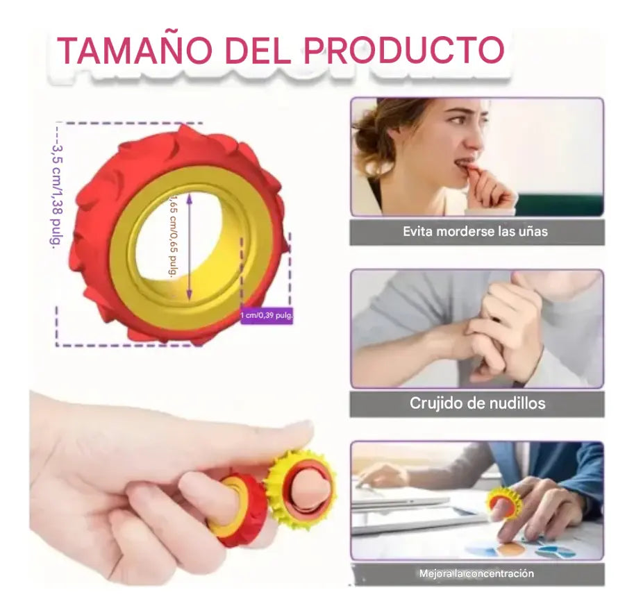 Set de Anillos Giratorios Sensoriales con Texturas